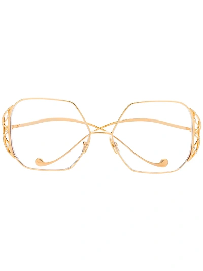 Shop Anna-karin Karlsson Octagonal Optical Glasses In Gold