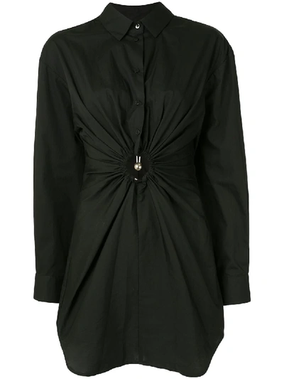 Shop Christopher Esber Pierced Shirt Dress In Black