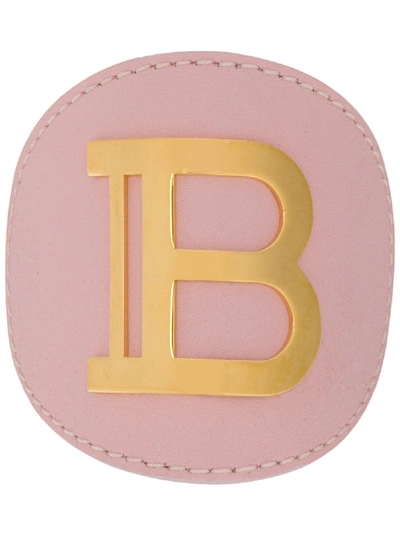 Shop Balmain Logo-plaque Hair Clip In Pink