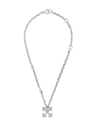 Shop Off-white Arrows Chain Necklace In Silver