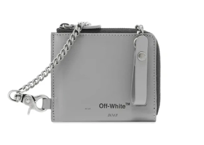 Pre-owned Off-white Logo Chain Wallet Grey