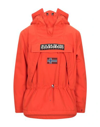 Shop Napapijri Skidoo Man Jacket Orange Size Xs Polyamide