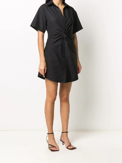 Shop Alexander Wang T Twist-detail Shirt Dress In Black