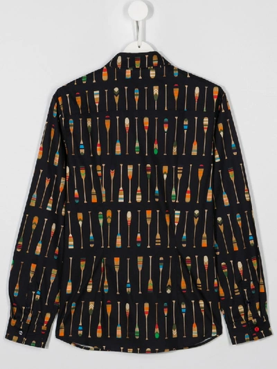 Paul Smith Junior Graphic Print Shirt In Blue
