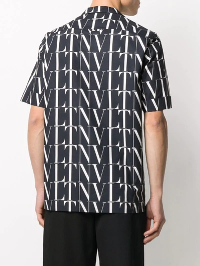 Shop Valentino Vltn Print Shirt In Black