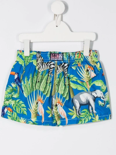 Mc2 Saint Barth Animal-print Swim Shorts In Blue