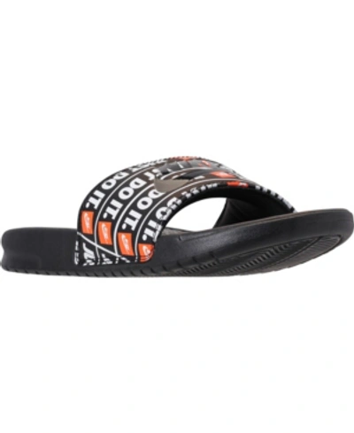 Shop Nike Men's Benassi Jdi Print Slide Sandals From Finish Line In Black