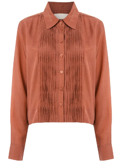 Shop Le Soleil D'ete Lilian Embroidered Shirt In Brown