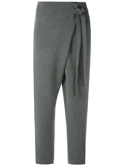 Shop Le Soleil D'ete Lavande Wrap Trousers In Grey