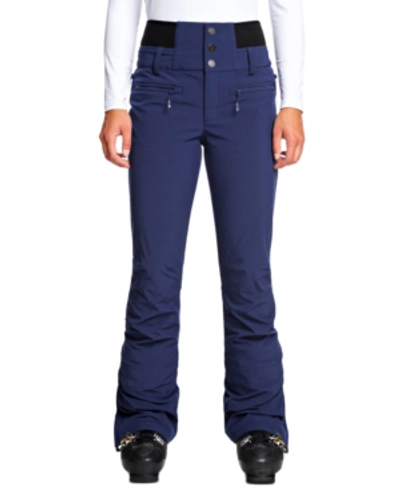 Shop Roxy Juniors' Rising High Fleece-lined Ski Pants In Blue