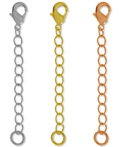 Shop Essentials And Now This 3-pc. Set Chain Extenders In Silver, Gold, & Rose-gold Plate In Tri Tone