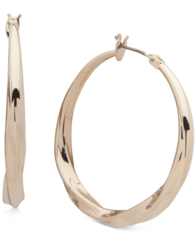 Shop Dkny Medium Twist Hoop Earrings, 1.5" In Gold