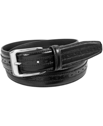 Shop Florsheim Boselli Dress Casual Leather Belt In Black