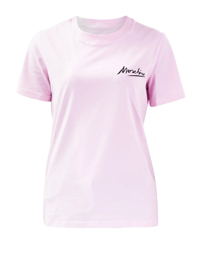 Shop Moschino Logo Signature T-shirt In Pink