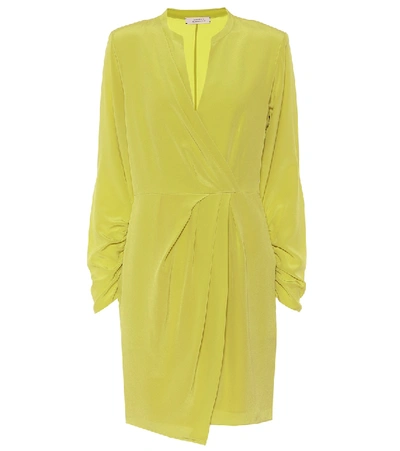 Shop Dorothee Schumacher Fluid Volumes Silk Minidress In Yellow