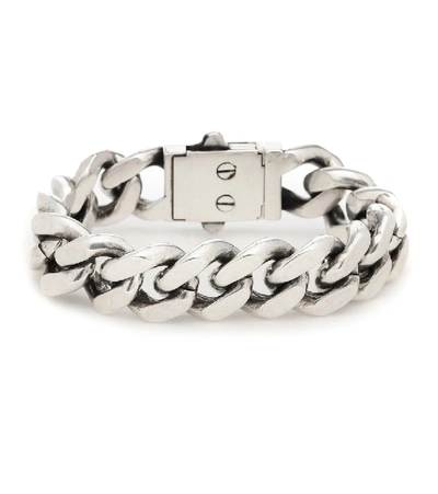 Shop Saint Laurent Curb-chain Bracelet In Silver