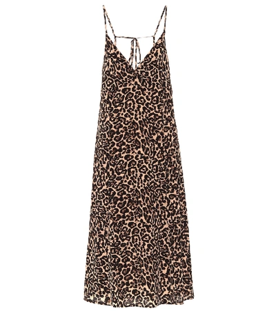 Shop Baum Und Pferdgarten Asta Leopard-print Midi Dress In Brown