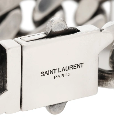 Shop Saint Laurent Curb-chain Bracelet In Silver