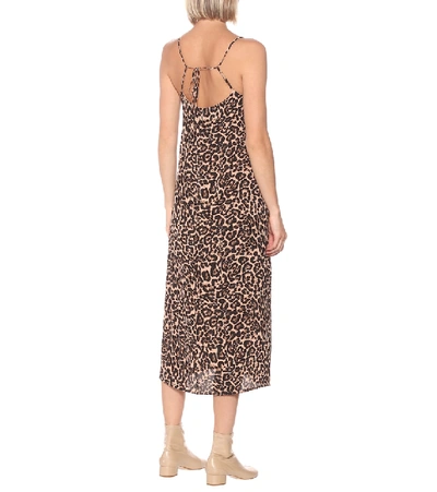 Shop Baum Und Pferdgarten Asta Leopard-print Midi Dress In Brown