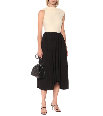 Shop Jil Sander Pleated Midi Skirt In Black