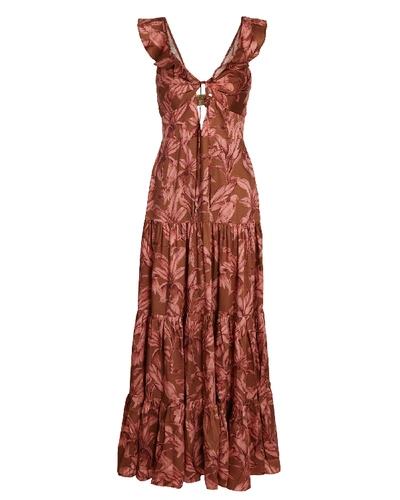 Shop Significant Other Soller Printed Maxi Dress In Brown
