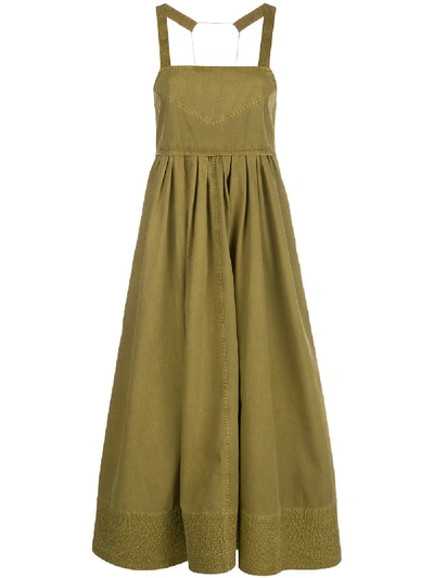 Shop Proenza Schouler White Label Mid-length Apron Dress In Green