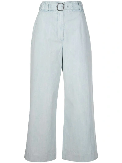 Shop Proenza Schouler White Label Belted Cropped Trousers In Blue