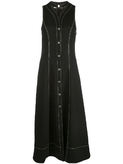 Shop Proenza Schouler White Label Button-up Midi Dress In Black