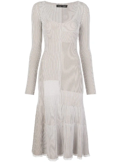 Shop Proenza Schouler Patchwork Knitted Dress In White