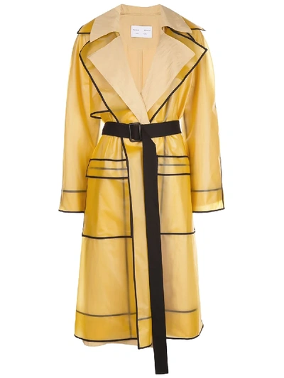 Shop Proenza Schouler White Label Layered Belted Raincoat In Yellow