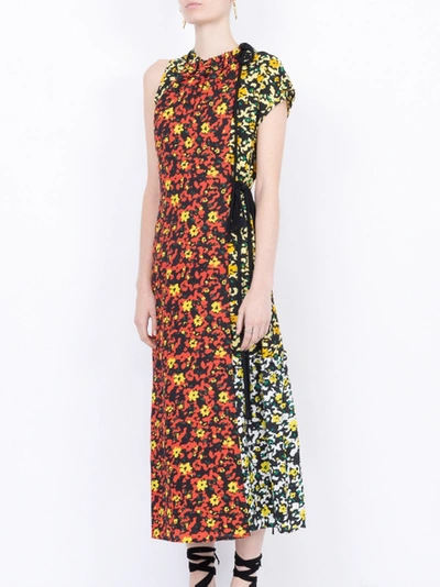 Shop Proenzaschouler Multi Floral Asymmetrical Dress Multicolor
