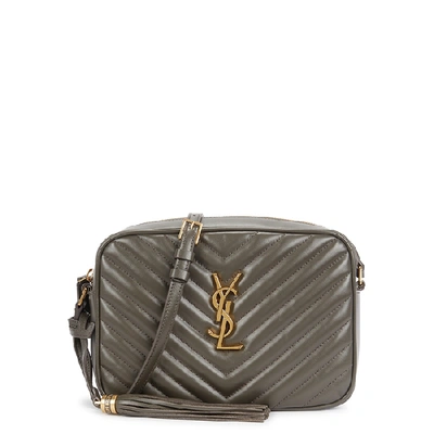 Shop Saint Laurent Lou Quilted Leather Cross-body Bag In Taupe