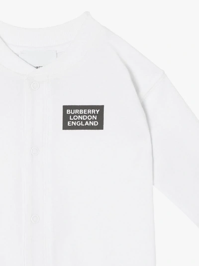 Shop Burberry Check Trim Three-piece Set In White