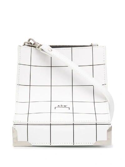 Shop A-cold-wall* Curved Square Print Shoulder Bag In White