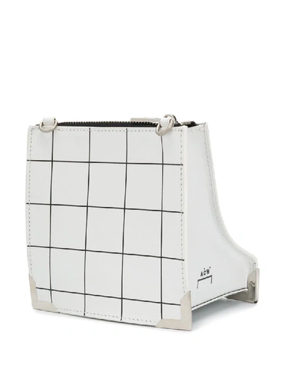 Shop A-cold-wall* Curved Square Print Shoulder Bag In White