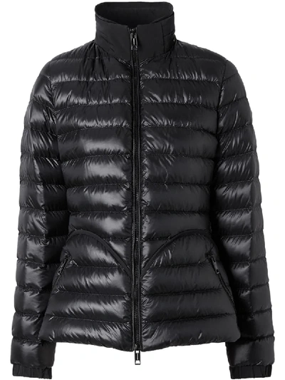 Shop Burberry Packaway Hood Puffer Jacket In Black