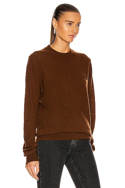 Shop Acne Studios Kalon Face Sweater In Dark Brown