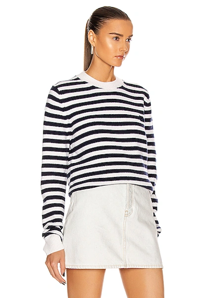 Shop Acne Studios Kalon Stripe Face Sweater In Navy & White