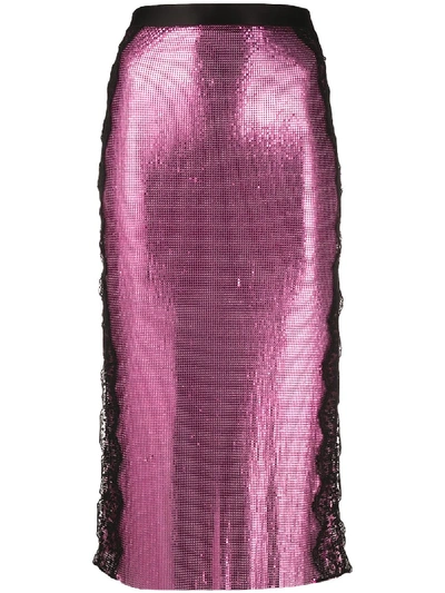 Shop Christopher Kane Chainmail Lace Skirt In Pink