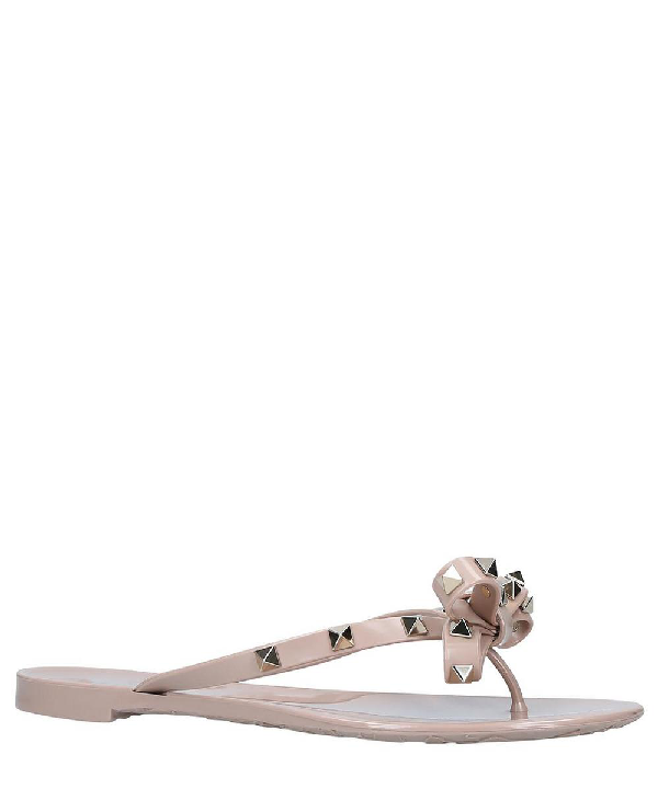 valentino rockstud sandals nude