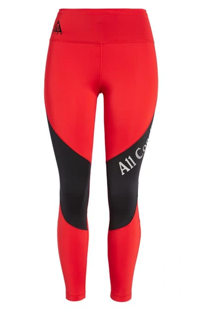 Shop Nike Acg Tights In University Red/ White/ Black