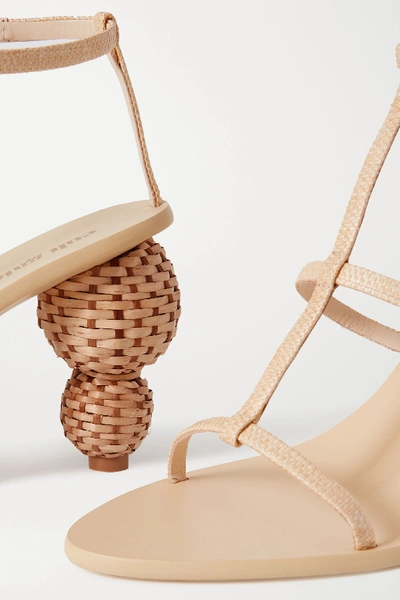 Shop Cult Gaia Eden Raffia And Leather Sandals In Beige