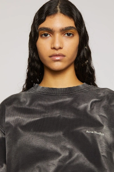 Acne Studios Tie-dye Oversized Cotton Sweatshirt In Black | ModeSens