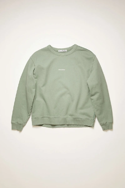 Shop Acne Studios Logo-print Sweatshirt Dusty Green