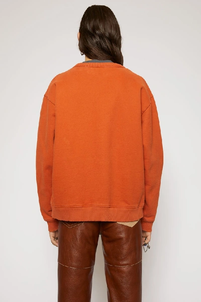 Shop Acne Studios Logo-print Sweatshirt Pumpkin Orange