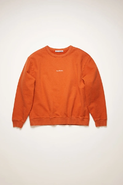 Shop Acne Studios Logo-print Sweatshirt Pumpkin Orange