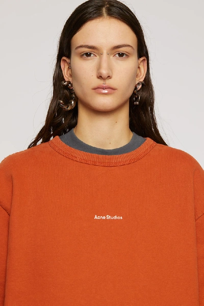 Shop Acne Studios Logo-print Sweatshirt Pumpkin Orange