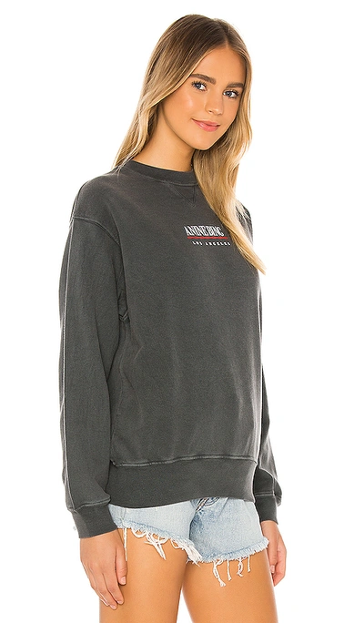 Shop Anine Bing Ramona Link Sweatshirt In Washed Black