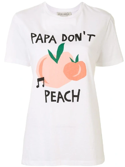 Shop Etre Cecile Papa Don't Peach Print T-shirt In White