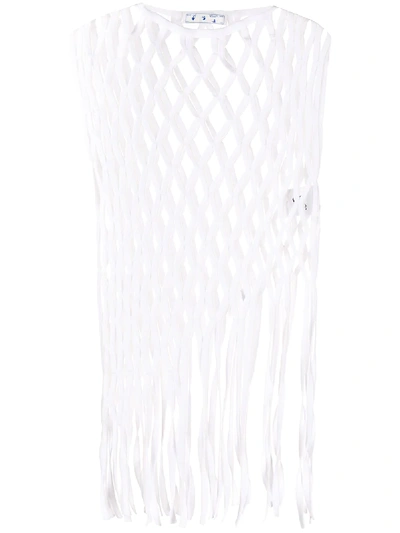 Shop Off-white Woven Vest Top In White